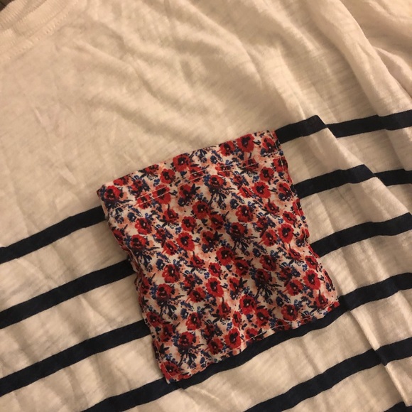 ANTHROPOLOGIE T.LA Striped Floral Pocket Tee - Picture 3 of 5